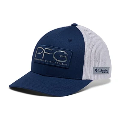 Image of Columbia Unisex PFG Mesh Hooks Ball Cap, Carbon/Silver, L/XL