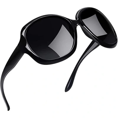 Image of Joopin Fashion Oversized Sunglasses for Women, 100% UV Protection Designer Large Frame Women Polarised Ladies (Elegant Black)
