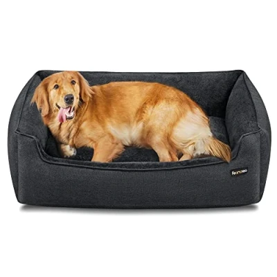 Image of Feandrea Dog Bed, Pet Sofa with Removable Washable Cover, for Large Dogs, 110 x 75 27 cm, Dark Grey