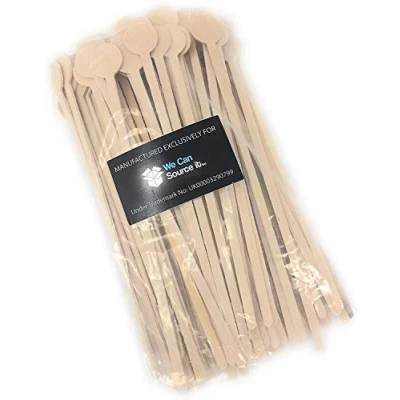 Image of We Can Source It Ltd Pack of 1000 Wooden Disc Drink Cocktail Stirrers (20cm Long) 100% Biodegradable and compostable. The eco Friendly Alternative to Plastic!