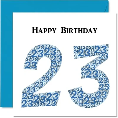 Image of Fun 23rd Birthday Cards for Men Shapecloud Happy Card Son Daughter Brother Sister Grandson Granddaughter Niece Nephew Uncle, 145mm x Greeting Cards,