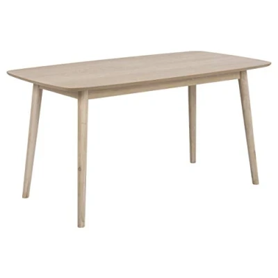 Image of AC Design Furniture Dining Table, Wood, White, L: 80 x W: 150 H: 75.5 cm