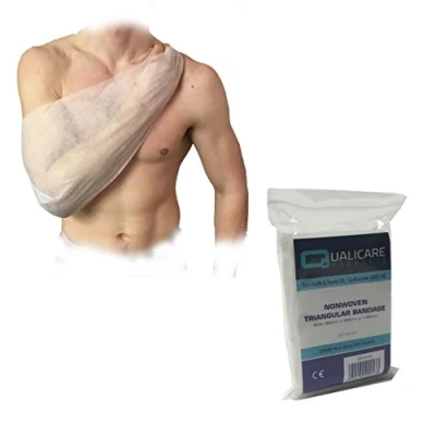 Image of 3X Qualicare Non Woven Triangular Bandages Arm/Shoulder Sling Injury Supports