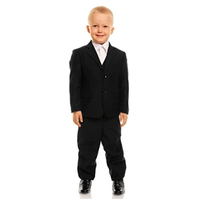 Image of Cinda Black 5 Piece Boy Suits Wedding Suit Page Party Prom 3 4 Years