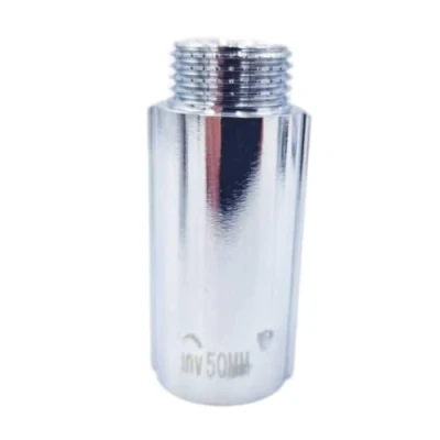 Image of 1/2&quot; BSP (15mm) Pipe Thread Extension Female x Male Chrome Brass 50mm Long