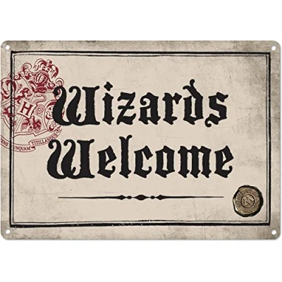 Image of Tin Sign Small Harry Potter (Wizards Welcome)