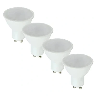 Image of MiniSun Pack of 4 Dimmable 5W SMD LED GU10 Super Bright Thermo Plastic Light Bulbs [3000K Warm White]