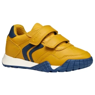 Image of Geox J Ranne BOY Trainers for kids, Size: 7K, Yellow/navy shoes