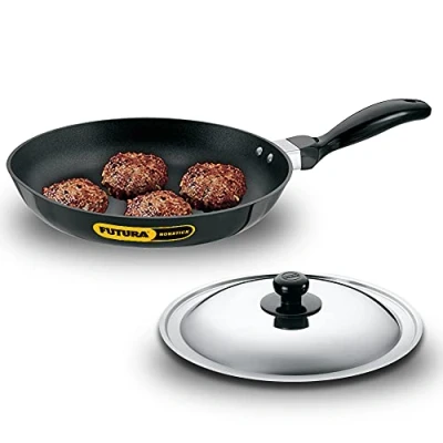 Image of Futura Non Stick 10 Inch Frying Pan with Stainless Steel Lid