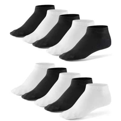 Image of Mens Liner Ankle Socks (10 Pair Pack) by Mat &amp; Vic&#039;s Cotton Classic Comfortable Breathable (UK &#039;4 6 / EU 35 38, Trend Colours)