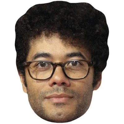Image of Richard Ayoade (Glasses) Celebrity Mask, Flat Card Face, Fancy Dress Mask
