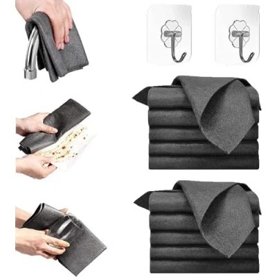 Image of Gienslru Sparklean Cleaning Cloths, Streak Free Microfiber Magic Wipes, Sparkclean Window Spark Clean Cloths (10Pcs)