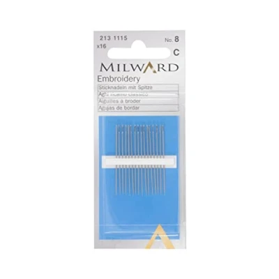 Image of Milward Embroidery/Crewel Hand Sewing Needles, No. 8
