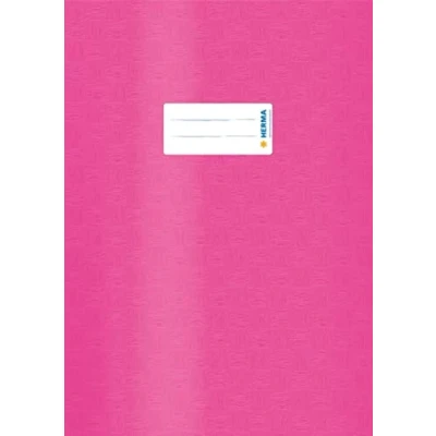 Image of HERMA 7452 Notebook Covers A4 Raffia Pink, Pack of 25, Book with Label &amp; Structure Made Durable Wipe Clean Polypropylene Film, Cover Set for School Notebooks, Coloured