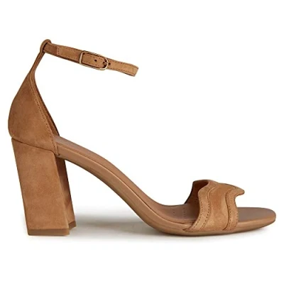 Image of Geox Women&#039;s D New Eraklia 80 Sandal, Camel, 5 UK