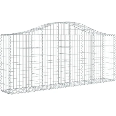 Image of 3x Arched Gabion Baskets 200x30x80/100 cm Galvanised Iron Cage Wall vidaXL
