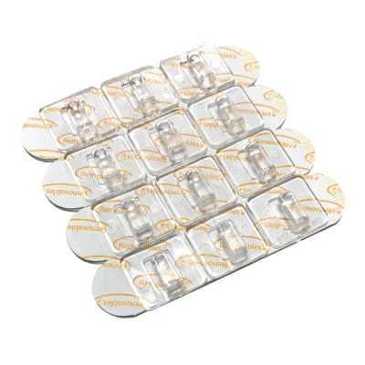 Image of Rolson 61336 12 Removable Self Adhesive Wire Clips, Black, 17x15mm