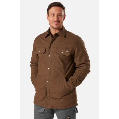 Image of Dickies Outerwear for Men, Flex Duck Shirt Jacket, Water Repelling Technology, Timber, L