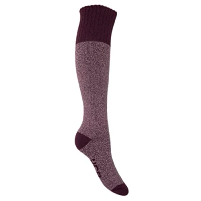 Image of JCB Ladies Cotton Rich Welly Boot Socks 1 Pack Burgundy UK 4 7, EUR 37 40 Women&#039;s Knee High