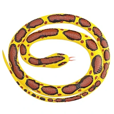 Image of Wild Republic 20768 Rubber Snake Small Burmese Python 117 cm, Yellow, Brown