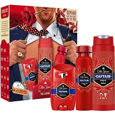 Image of Old Spice Gentleman Gifts for Men: Mens Deodorant Stick, Spray &amp; Shower Gel Gift Set Under Ten Pounds, Stocking Fillers, Christmas Giftset Him, Dad Xmas Box