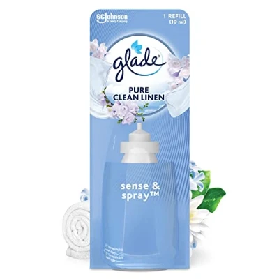 Image of Glade Sense &amp; Spray Air Freshener Refill, Motion Activated Automatic Room and Odour Eliminator for Home, Clean Linen, 8 Refills (8 x 18ml)