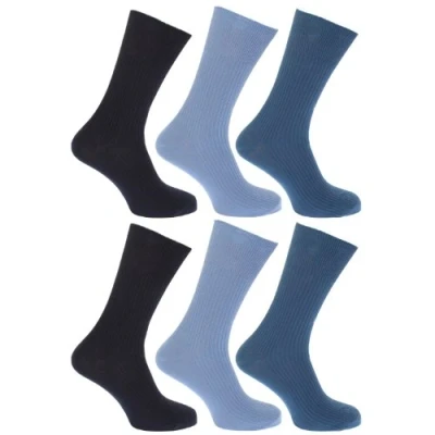 Image of 6 x Mens 100% Cotton LOOSE Wide Soft Top No NON ELASTIC Short mid calf SOCKS Sizes 11/11 13 Helps Diabetics Black/White/Lights/Darks (6 11, Lights)