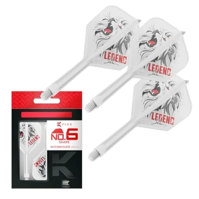 Image of Target Japan K Flex Dart Flights and Shaft System, No.6 Pack of 3 Kflex All In One Flight, White Paul Lim Darts Accessories Stem Intermediate (26mm)