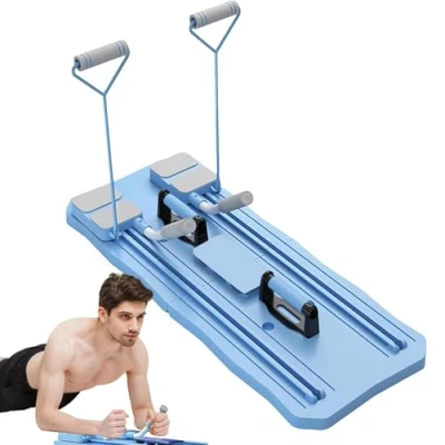 Image of Pilates Board, Foldable Reformer Board for Home,Multi Functional Ab Exercise Automatic Rebound,Trainer Board,Exercise Board,Pilates Sliding Board,Core Workout Equipment ﻿ (Blue)