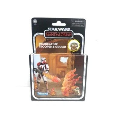 Image of Hasbro STAR WARS The Vintage Collection Deluxe Incinerator Trooper &amp; Grogu 203768 Grogu,Black