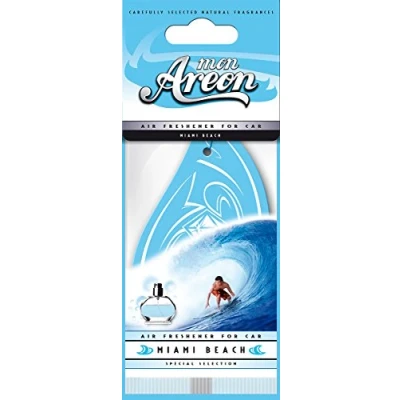 Image of AREON Mon Car Air Freshener Hanging Miami Beach Tropical Blue Set Multi Pack of 10