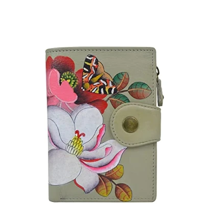 Image of Anna by Anuschka Women&#039;s Hand Painted Genuine Leather Ladies Wallet, Dreamy Blossoms, One Size