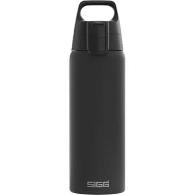 Image of SIGG Stainless Steel Water Bottle Shield ONE Black Suitable For Carbonated Beverages Leakproof Lightweight BPA Free 0.75 L