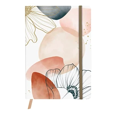 Image of Clairefontaine 115966C Day to Journal A5 14.8x21 cm 192 Dot Pages Geometric/Floral/Mountain Patterns Pocket Bookmark Elastic Evanescence Collection 2 visuals, libr. Random