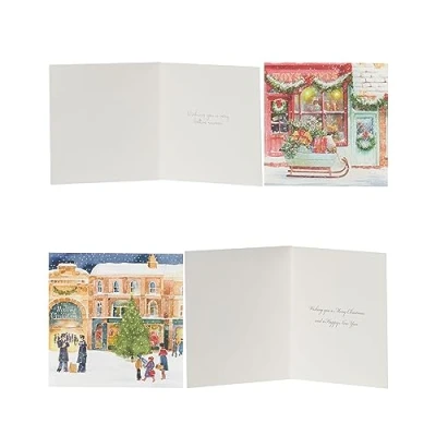 Image of UK Greetings Multipack of 18 Christmas Cards for Him/Her/Friend 2 Winter Scene Designs