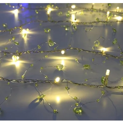 Image of Christmas Concepts® 2m (6.5ft) 20 Warm White Beaded LED String Lights Weddings &amp; Garland Party Decorations (Lime Green) …