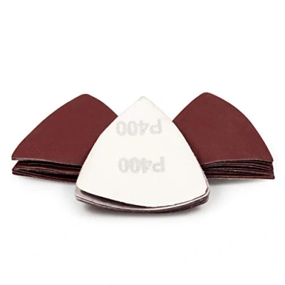 Image of SPEEDWOX 30 Pcs Hook and Loop Triangle Sandpaper 400 Grit 80mm 3 1/8 Inches for Oscillating Multi Tool Detail Sander Sanding Discs Pads