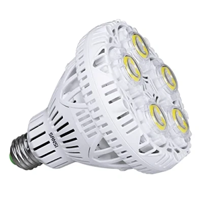 Image of SANSI 30W Super Bright LED Light Bulb Daylight 5000K, Energy Saving 200W Incandescent Equivalent, E27 Edison Screw 4000LM 180 Beam Angle for Large Area Ceiling Lighting