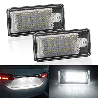 Image of Maimiao LED License Number Plate Light Assembly 18PCS 3528 SMD 6500K Xenon White CanBus Error Free, for Audi A3 S3 A4 S4 B6 B7 A6 S6 A8 Q7 RS4 RS6 2PCS