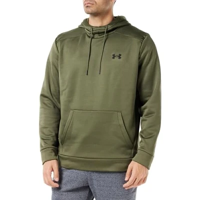 Image of Under Armour Mens Armo Fleece Hoodie Mrneodgreen/Black L