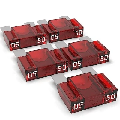 Image of AUPROTEC MAXI Blade Fuses 20 80 amps Plug in Fuse Spade choice: 50A Ampere red, 5 pcs