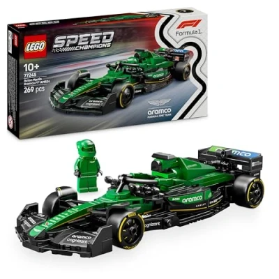 Image of LEGO Speed Champions Aston Martin Aramco F1 AMR24 Race Car Toy with a Collectible Formula 1 Driver Minifigure Model Kits for 10+ Year Old Boys &amp; Girls or Adult Motorsport Fans 77245