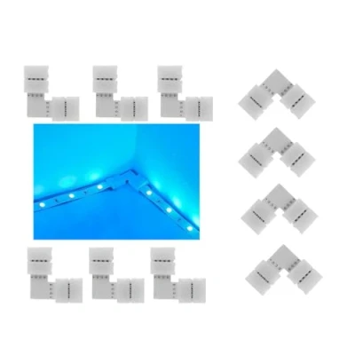 Image of ENQIMAOYI LED Connectors,L Shape 90 Degrees Strip Connectors for 4PIN 8mm Width 3535 RGB Lights