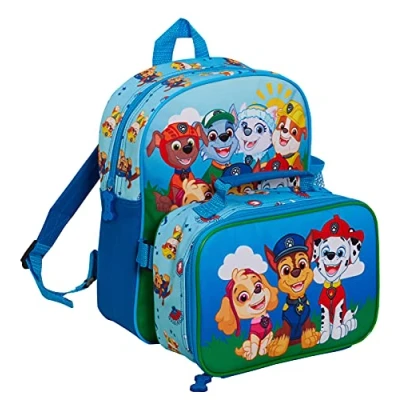 Image of Paw Patrol Backpack with Lunch Bag for Kids School Boys Girls Nursery Rucksack Matching Insulated Set