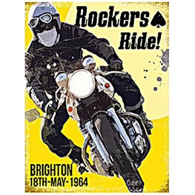 Image of Rockers Ride small steel sign 200mm x 150mm (og)