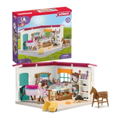 Image of schleich Horse CLUB — 42568 Shop, 67 Piece Tack Shop Play Set with Horses and Riders, Farm for Children Ages 5 12