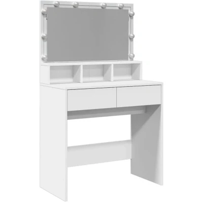 Image of vidaXL Dressing Table with LED White 80x41x134.5 cm
