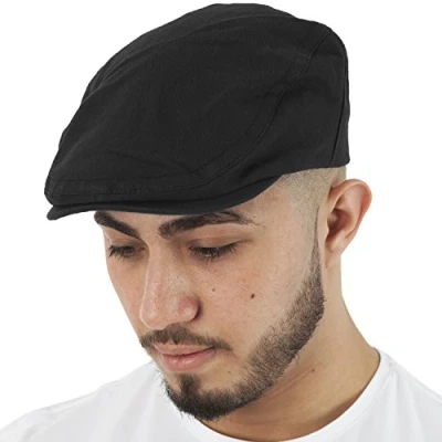 Image of TOSKATOK Brushed Cotton Flat Cap Black