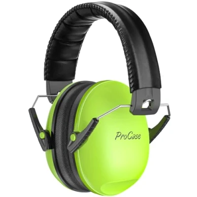 Image of ProCase Ear Defenders Children, SNR 27dB Noise Cancelling Headphones for Kids Toddler, Autism, Hearing Protection Airplane Concert Fireworks Green