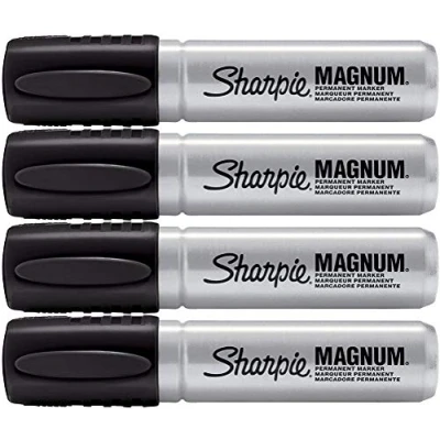 Image of Sharpie Pro Magnum Professional Permanent Marker, Oversized Chisel Tip, Black Ink, Pack of 4